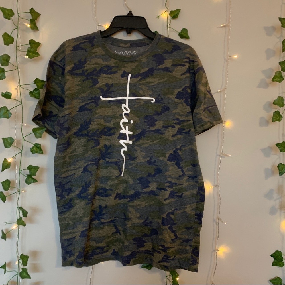 NWOT Camo Faith Tee
